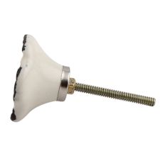 Black Daffodils Ceramic Etched Drawer Knob